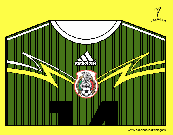 Camiseta del mundial de fútbol 2014 de México