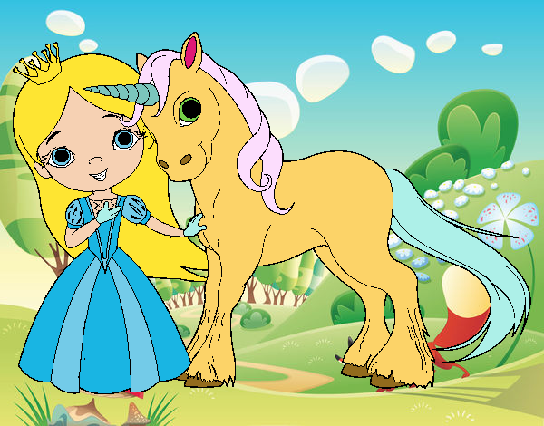 Princesa y unicornio