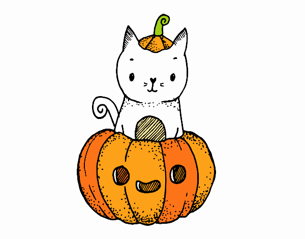 Un gatito de Halloween