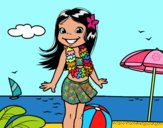 Niña en la playa