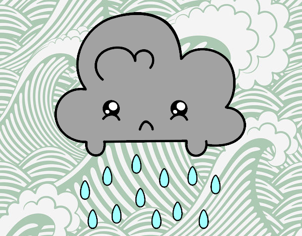 Dibujo de Nube Kawaii pintado por en Dibujos.net el día 08-07-18 a las