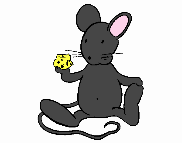 Dibujo Rata con queso pintado por EESganer
