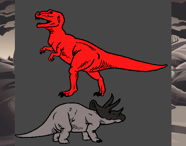 Triceratops y tiranosaurios rex