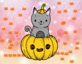 Un gatito de Halloween