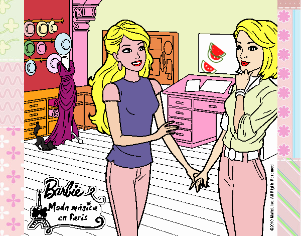 Barbie con la diseñadora de moda