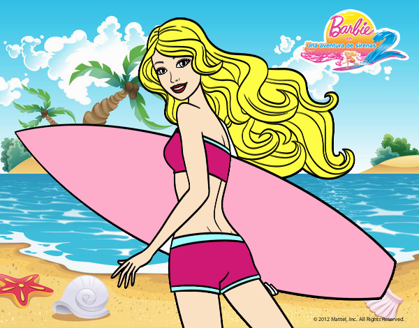 Barbie surfera