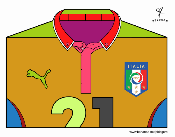 Camiseta del mundial de fútbol 2014 de Italia