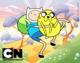 Finn y Jake abrazados