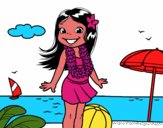 Niña en la playa