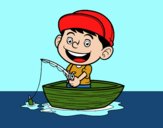 Niño pescando