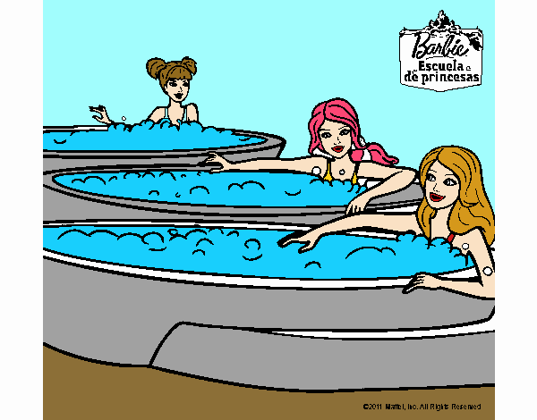 Barbie y sus amigas en el jacuzzi