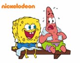 Bob Esponja y Patricio en bañador