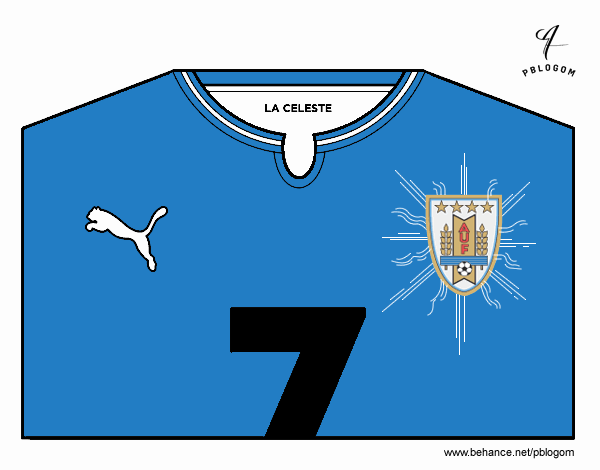 Camiseta del mundial de fútbol 2014 de Uruguay