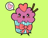 Cupcake kawaii con lazo