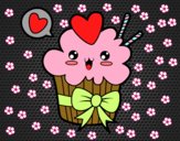 Cupcake kawaii con lazo