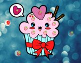 Cupcake kawaii con lazo