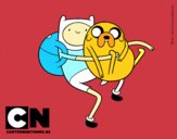 Finn y Jake abrazados