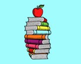 Libros y manzana