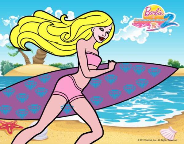 Barbie corre al agua