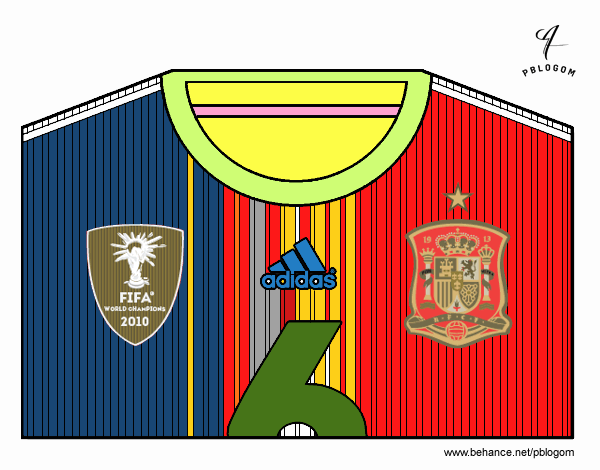 Camiseta del mundial de fútbol 2014 de España