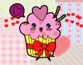 Cupcake kawaii con lazo