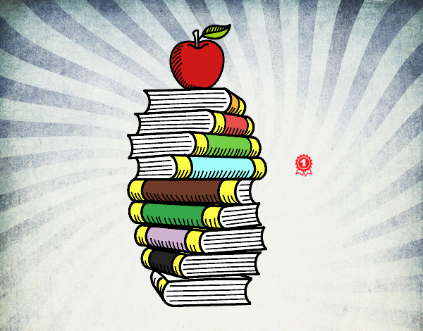 Libros y manzana