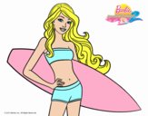 Barbie con tabla de surf