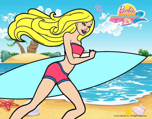 Barbie corre al agua