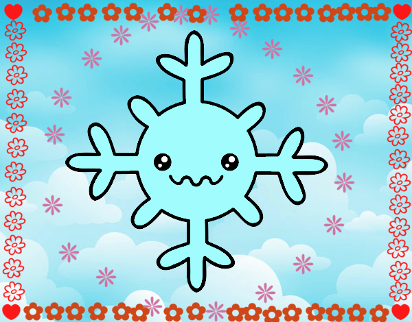 Copo de nieve kawaii