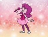 Estrella del pop cantando