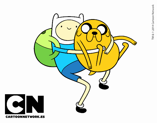 Finn y Jake abrazados