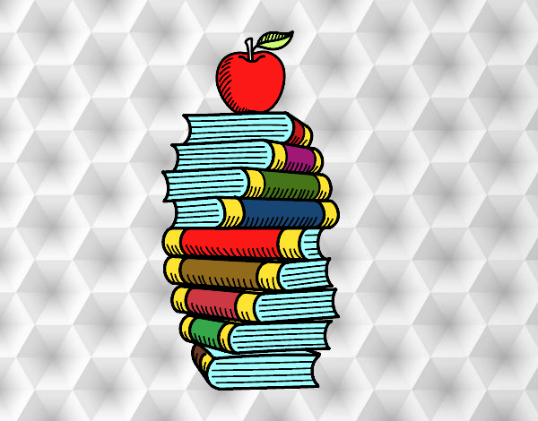 Libros y manzana