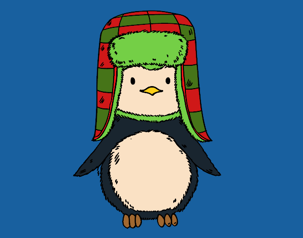 Pingüino con gorro