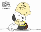 Snoopy y Carlitos abrazados