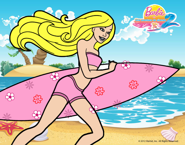 Barbie corre al agua