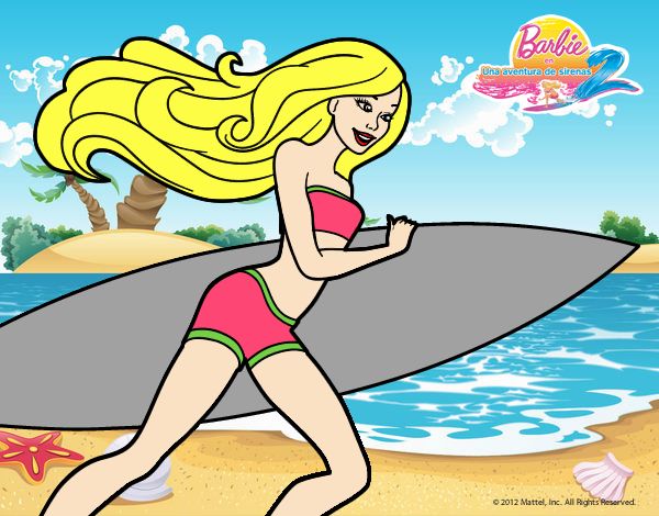 Barbie corre al agua