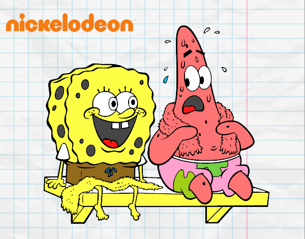 Bob Esponja y Patricio en bañador