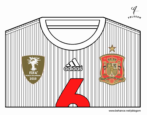 Camiseta del mundial de fútbol 2014 de España