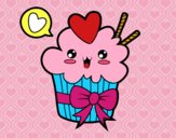 Cupcake kawaii con lazo