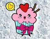 Cupcake kawaii con lazo