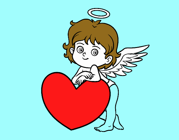 Cupido y un corazón