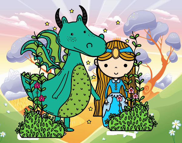 Dragón y princesa