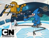 Mordecai y Rigby karatekas