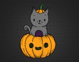 Un gatito de Halloween