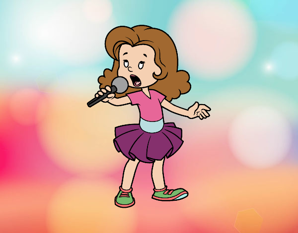 Una niña cantando