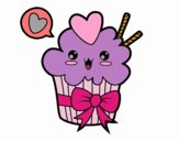 Cupcake kawaii con lazo