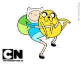 Finn y Jake abrazados