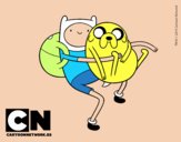 Finn y Jake abrazados