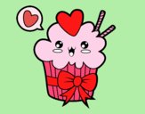 Cupcake kawaii con lazo