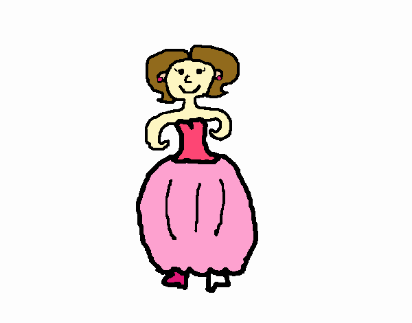 Dibujo de Mujer con vestido pintado por en  el día 24-08-18 a  las 19:24:37. Imprime, pinta o colorea tus propios dibujos!